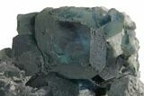 Blue-Green Fluorite on Sparkling Quartz - China #128568-2
